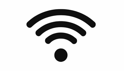 Minimalist black silhouette of Wi-Fi signal symbolizing wireless connectivity