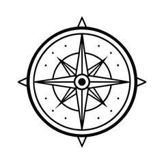 compass on a white background vector illustration outline