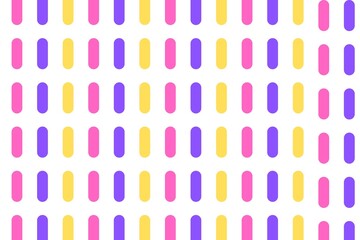 Seamless dots pattern with pink, yellow, purple colors on white background 