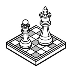 black chess pawn vector illustration outline