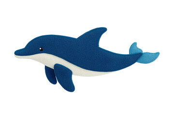 Obraz premium A stylized dolphin with a blue body and white underbelly, intricately designed to showcase its playful nature.