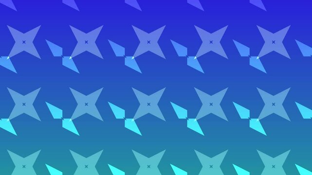 Motion background featuring Abstract Star pattern graphics on a blue and aqua themed background with a kaleidoscope effect