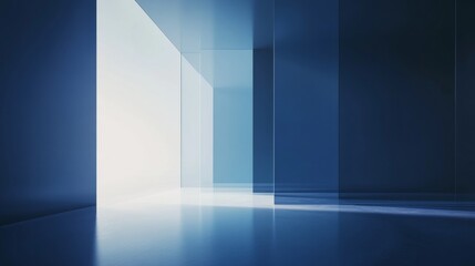Abstract background for a presentation in shades of blue, featuring a smooth gradient transitioning from deep navy to soft sky blue