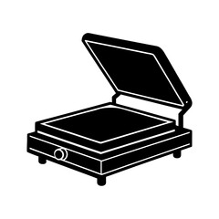 Electric griddle silhouette illustration.