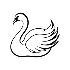 Obraz premium Elegant Swan silhouette illustration
