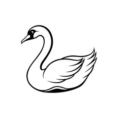 Elegant Swan silhouette illustration
