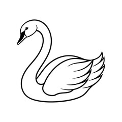 Elegant Swan silhouette illustration