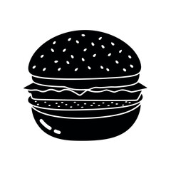 big hamburger on black