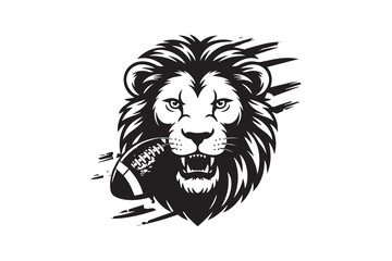 lion football Black and White Vector