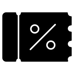 Coupon Icon. Discount voucher symbol. Special offer and promotional deal sign - stock vector. Glyph Icon