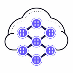 Cloud Network with Binary Code Graphic Design