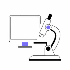 Microscope and Molecular Network Vector Illustration