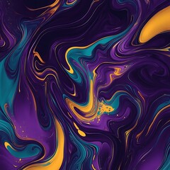 An abstract background of swirling colors, dark purple and bluish, with yellow highlights.