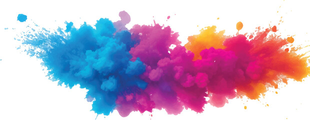 A Vibrant and Bold Watercolor Explosion Featuring Colorful Stains, Splashes, and Brush Strokes on a Clean, White Background, Showcasing a Modern and Abstract Artistic Style.
