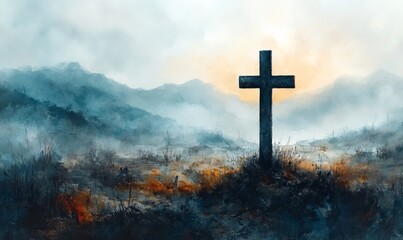 Obraz premium Emergent Light: The Tranquility of the Cross