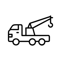 Naklejka premium Crane Truck Icon in Minimalist Style 