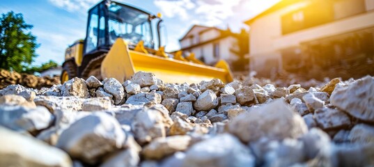 Obraz premium Clearing the way for progress: bulldozers in action.