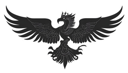 Fototapeta premium Garuda logo silhouette , clipping path - 