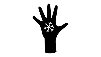 cold hands, black isolated silhouette