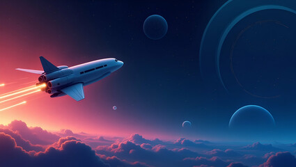 Fototapeta premium Explore minimalist wallpaper designs with sleek abstract visuals and vibrant gradients, perfect for showcasing space tourism themes.