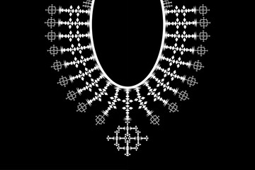 White diamond shape ethnic striped,fine art neckline design