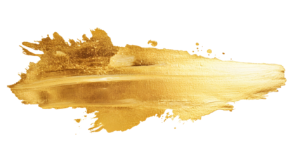 Grunge torn gold ink smear , clipping path  -  