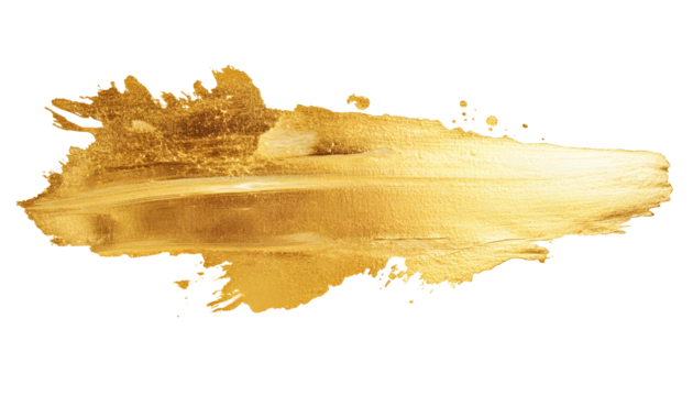 Grunge torn gold ink smear , clipping path  -  