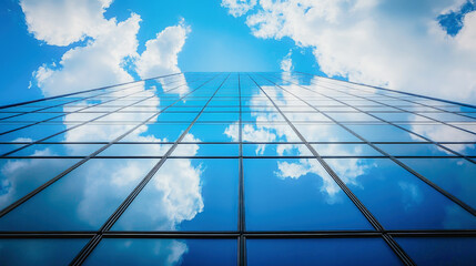 Modern architecture glass building sky reflection blue sky skyscraper