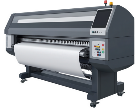 High quality modern printer designed for sublimation printing, featuring large roll for continuous media. Ideal for professional printing applications and vibrant color output