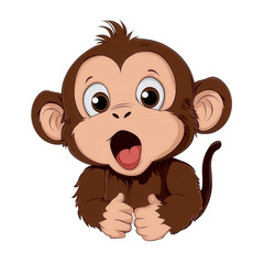 Fototapeta premium Adorable Cartoon Baby Monkey Illustration Cute Primate Character Design Perfect for Kids Books and