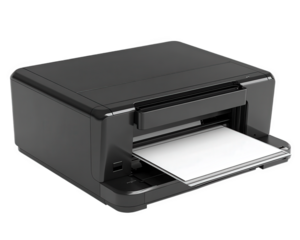modern wireless inkjet printer with sleek black design, perfect for home or office use. It offers high quality printing and convenient wireless connectivity for easy access