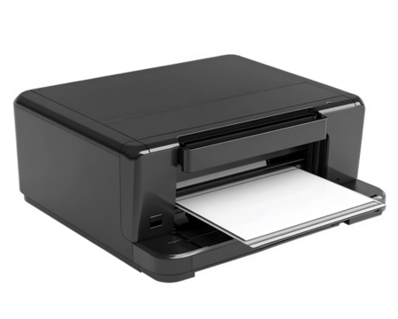 modern wireless inkjet printer with sleek black design, perfect for home or office use. It offers high quality printing and convenient wireless connectivity for easy access