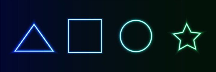 Neon magic circle. Futuristic light circle and circle. Light frame. Vector. Magic portal.