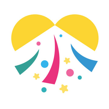 くす玉のアイコン：お祝いとサプライズのベクター素材 - Kusu-dama Icon: Vector Material for Celebration and Surprise