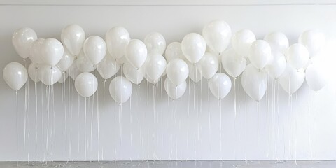 White wall balloons serve as symbols of adulthood.