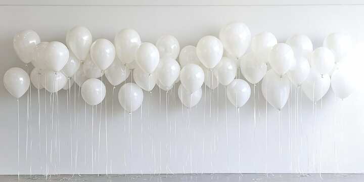 White wall balloons serve as symbols of adulthood.