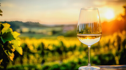 Premium sauvignon blanc glass scenic vineyard sunset wine tasting tour