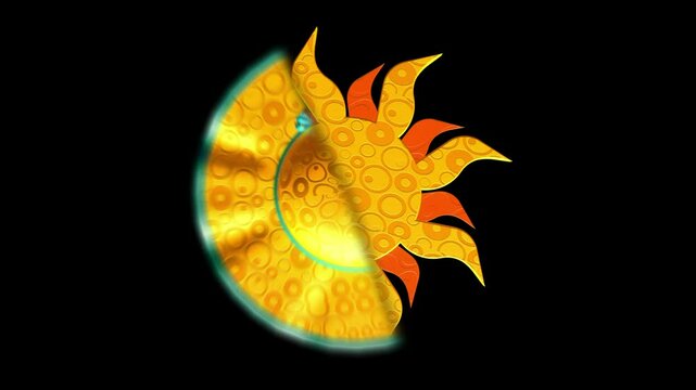 Pretty sun transforms into a summer hat.3d animation. Cute 3d icon for summer themes