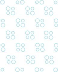 Seamless Vector Pattern of Light Blue Circles in Groups on a White Background