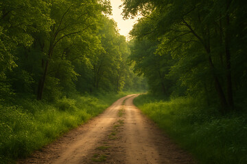 Fototapeta premium Through Green Forest