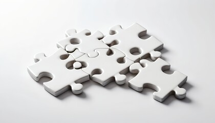 White Jigsaw Puzzle Pieces Interlocking