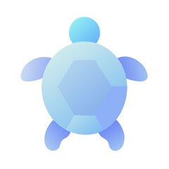 Obraz premium Cute blue turtle in a minimalist design 