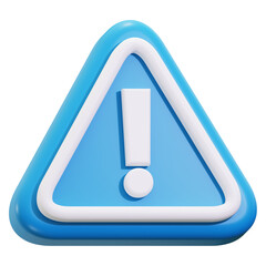 Caution sign alerts danger. Blue, white exclamation point. Suitable for safety announcements, hazard warnings, notification themes, attention grabbing concepts