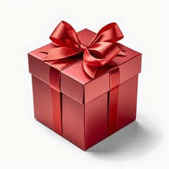 Fototapeta premium Red Gift Box with Red Ribbon Bow