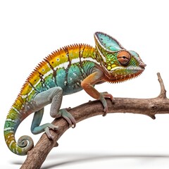 Obraz premium Vibrant Panther Chameleon on Branch