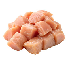 Chicken Fillet Chunks Isolated on Transparent Background



