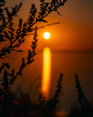 sunset over the sea france
