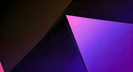 Abstract background with layered triangles in vivid neon hues, AI Generated