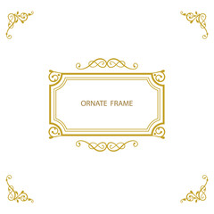 Elegant thin frames. Set of Decorative vintage borders set.