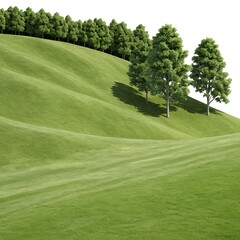 Rolling Green Hills with Lush Trees